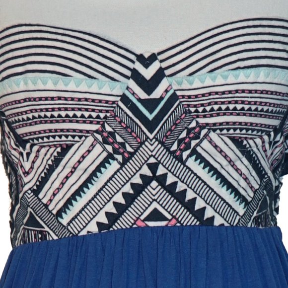 Mara Hoffman Strapless Bustier Maxi Dress w/ Geometric Embro… - Picture 5 of 8